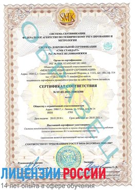 Образец сертификата соответствия Нефтегорск Сертификат OHSAS 18001